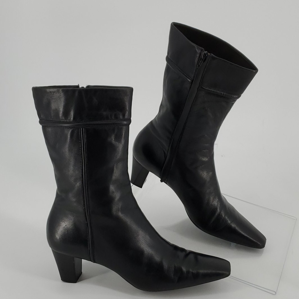 Cole Haan Black Leather Calf Boots Size 10